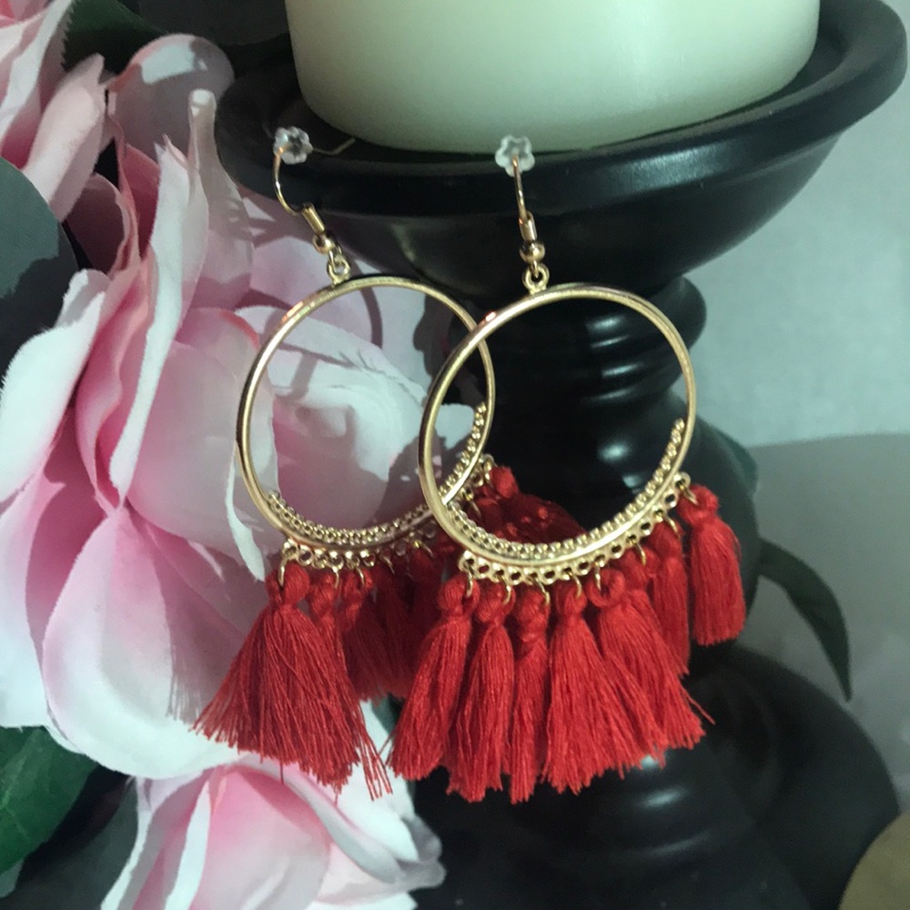 Boho Tassel Hoop Earrings